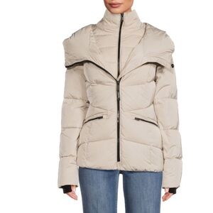 Ookpik Camille Hooded down Jacket in Stone, Size Large